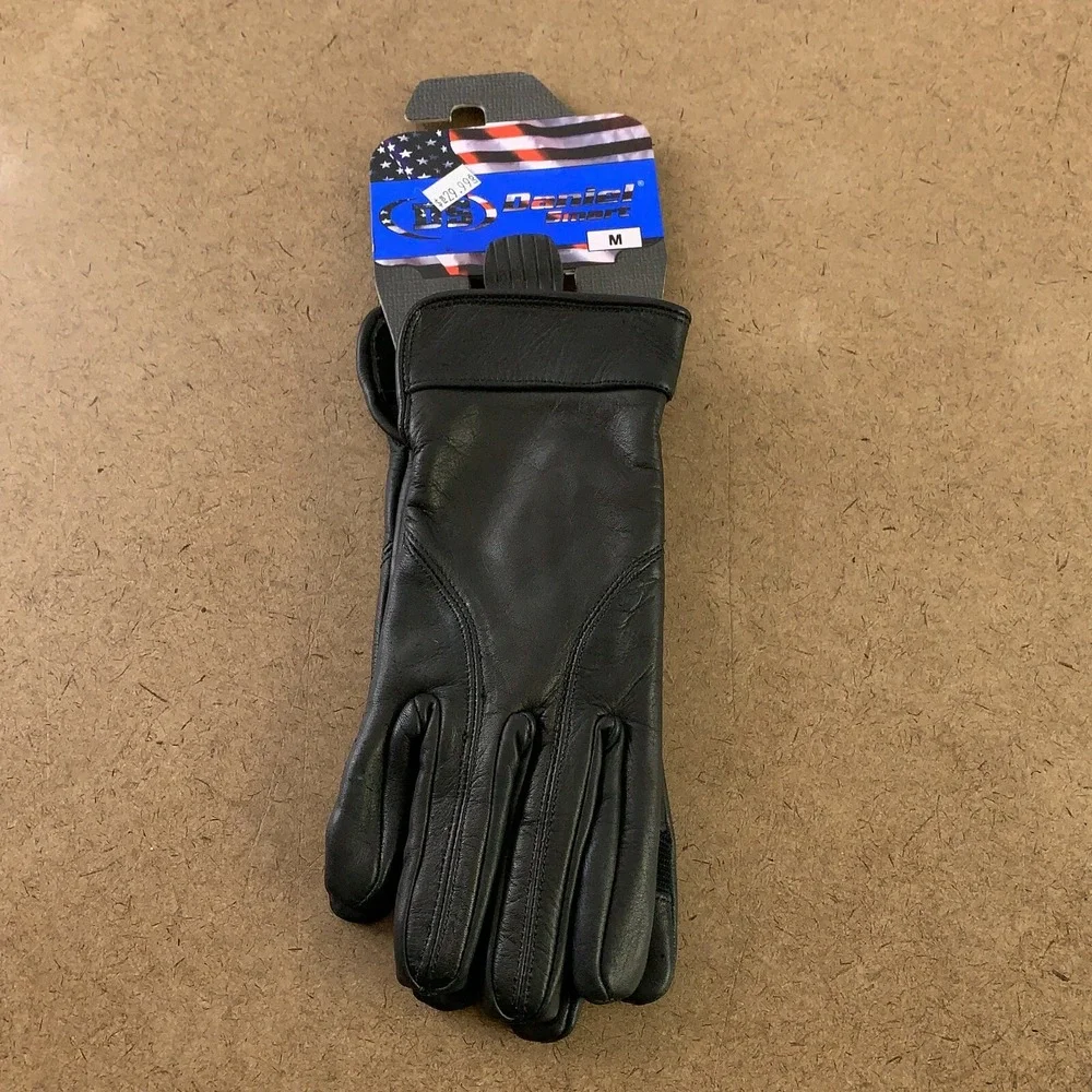 First Manufacturing Women's Size Medium Black Leather Gel Palm Gloves New FI114